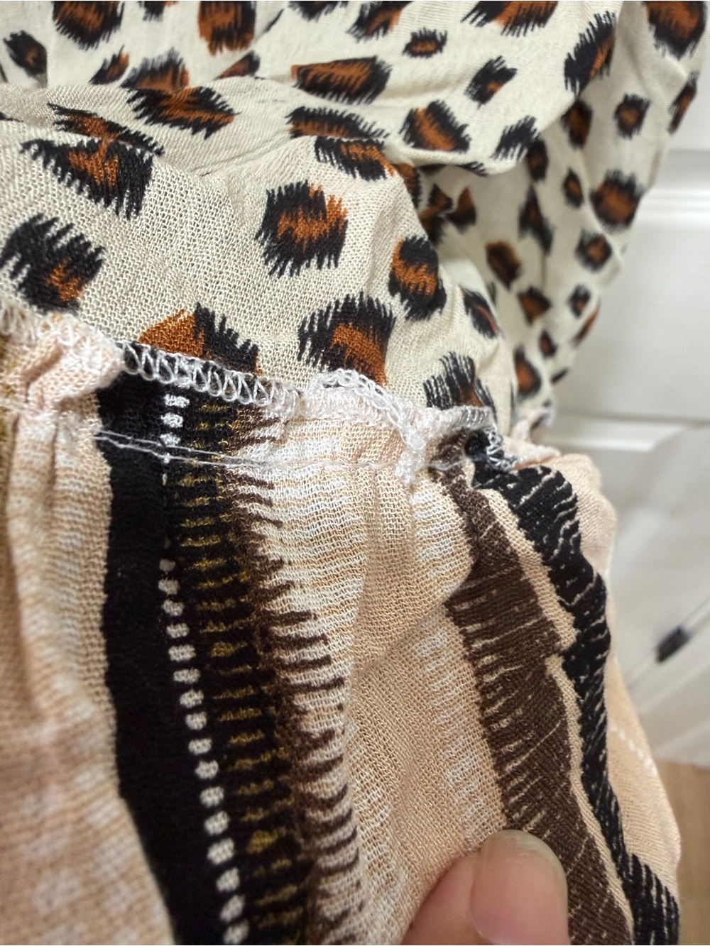 100% Cotton Leopard Print Tie-Shoulder Midi Dress - Picture 5 of 6